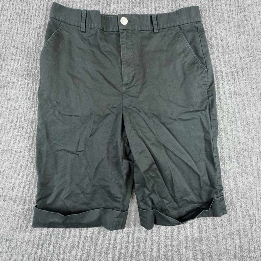 Lauren Active Ralph Lauren Shorts Womens 6 Black Twill Bermuda Cuffed Chino